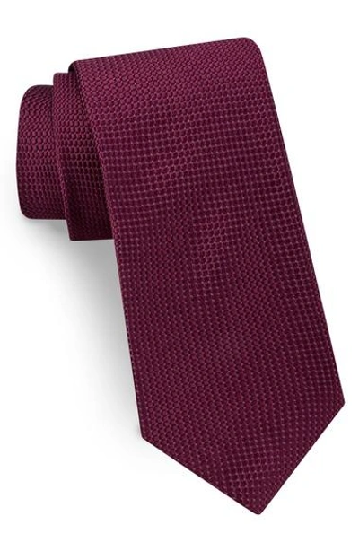 Ted Baker Solid Silk Tie In Burgundy