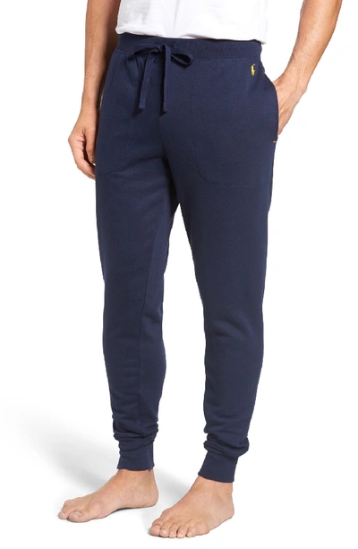 Polo Ralph Lauren Brushed Jersey Cotton Blend Jogger Pants In Cruise Navy