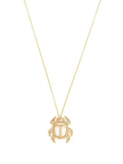 Aliita 9kt Yellow Gold Scarab Pendant Necklace In Metallic