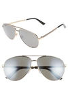 Gucci Men's Aviator Sunglasses With Web In Gold