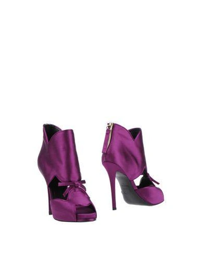 Roger Vivier Ankle Boot In Purple