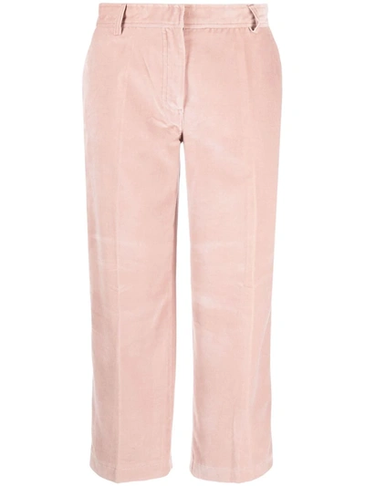 Pre-owned Burberry 2000s Straight-leg Cropped Trousers In Pink