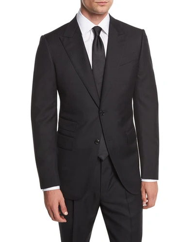 Ermenegildo Zegna Wool Herringbone Two-piece Suit In Black
