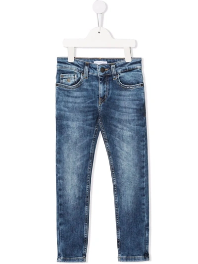 Calvin Klein Kids' Mid-rise Vintage Wash Skinny Jeans In Blue
