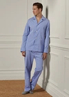 Ralph Lauren Cotton End-on-end Pajama Set In Blue & White