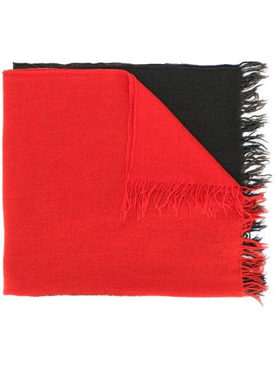 Y's Block Colour Scarf - Red