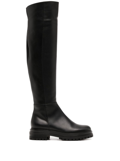 Gianvito Rossi Quinn Knee-high Boots In Leather In Black