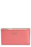 Kate Spade Small Spencer Slim Leather Bifold Wallet In Orchid