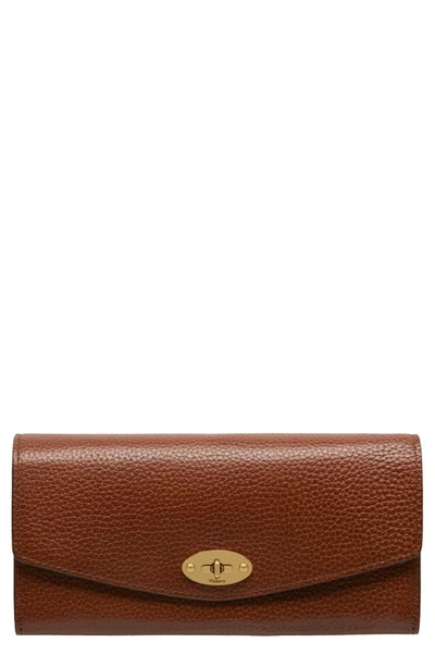 Mulberry Darley Continental Leather Wallet In Oak