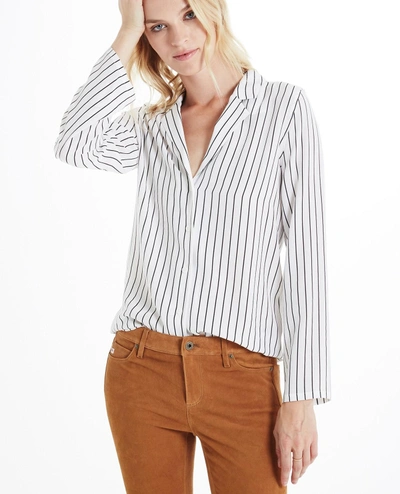 Ag The Claire Shirt - Stripe Silk True White True Bl