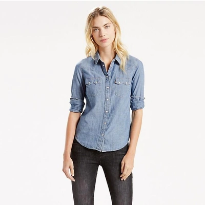 Levi's Classic Sawtooth Western Shirt In Medium Chambray