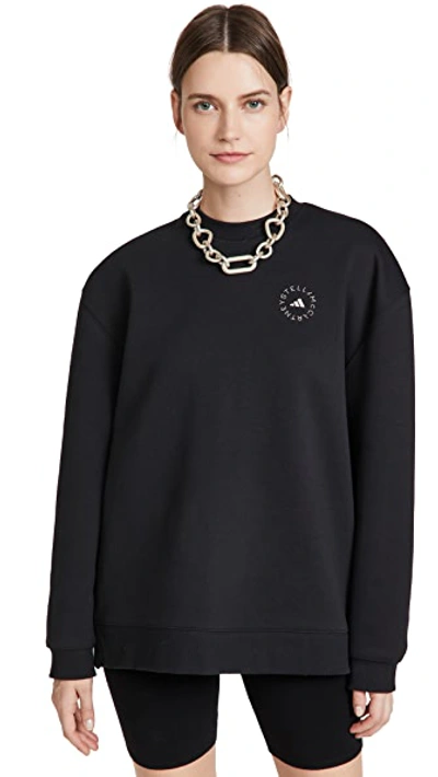 Adidas By Stella Mccartney Logo Print Training Sweatshirt In Black