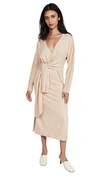 Simkhai Skyla Loungewear Knit Wrap Dress In Grey