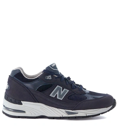 New Balance Sneaker  991 Blue Leather And Suede