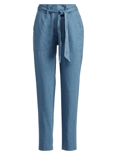Ralph Lauren Lauren Linen High-rise Pant In Dark Slate Blue