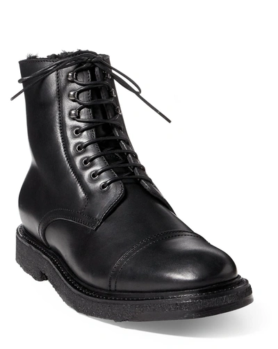 Ralph Lauren Trystan Vachetta Leather Boot In Black