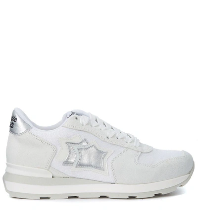 Atlantic Stars Vega White Leather And Fabric Sneaker In Bianco