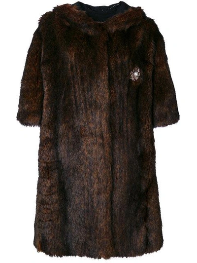 Faith Connexion Faux Fur Coat In Brown