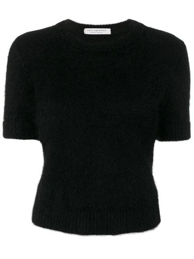 Philosophy Di Lorenzo Serafini Short Sleeved Sweater In Black