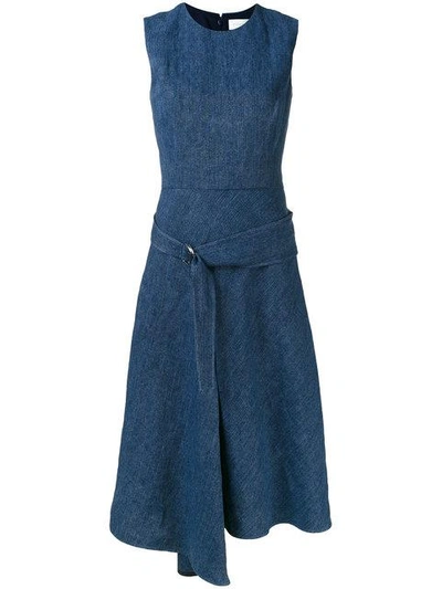 Victoria Beckham Asymmetric Draped Dress - Blue