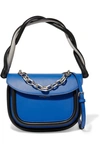 Marni Titan Leather Shoulder Bag In Royal Blue/silver