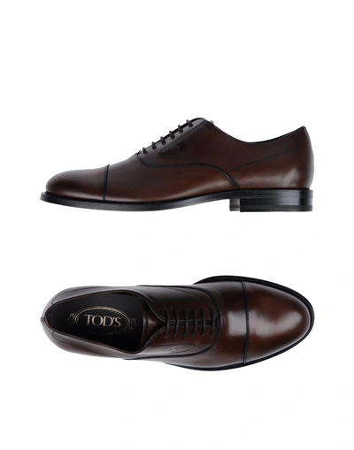 Tod's Lace-up Shoe In Dark Brown