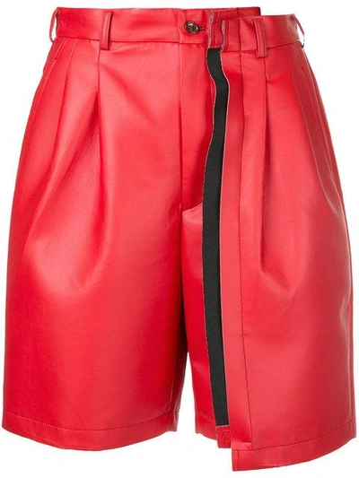 Comme Des Garçons - Pleated And Folded Shorts  In Red