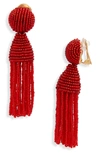 Oscar De La Renta 'classic Short' Tassel Drop Clip Earrings In Cuprite