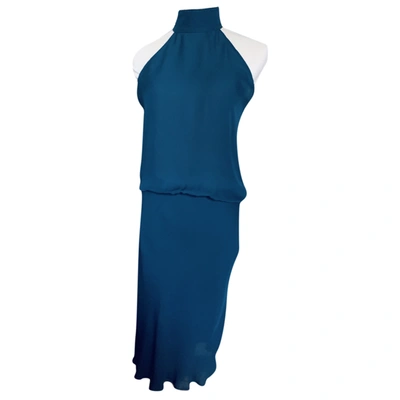 Pre-owned Nili Lotan Silk Mid-length Dress In Blue