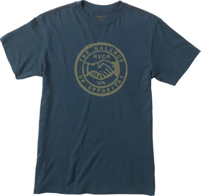 Rvca Shaking Hands T-shirt In Midnight