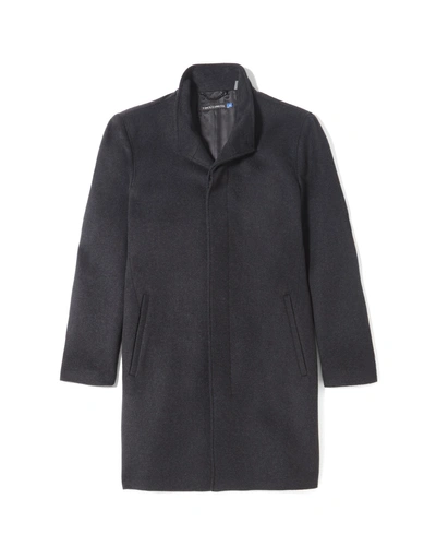 Vince Camuto Stand-collar Coat In Charcoal Wool Polyester