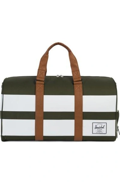 Herschel Supply Co. Novel Rugby Stripe Duffel - Green In Forest Night Rugby Strip