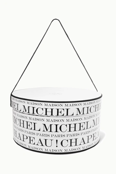 Maison Michel Printed Hat Box In White