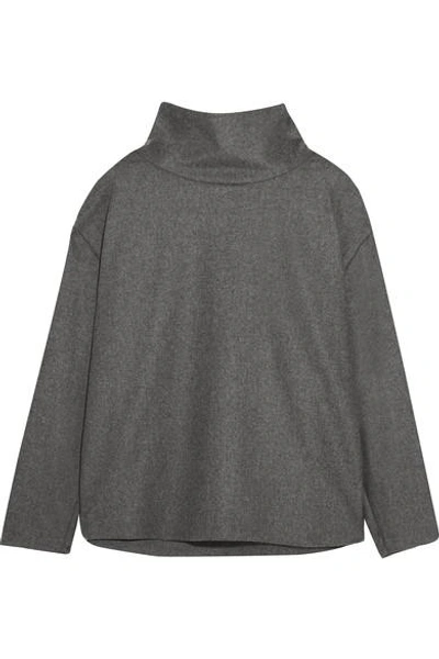 Victoria Victoria Beckham Brushed Wool And Cashmere-blend Top In Grey