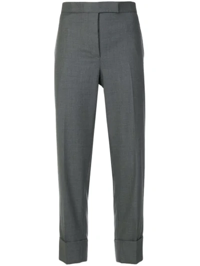 Thom Browne Cropped Tailored Trousers In Grey
