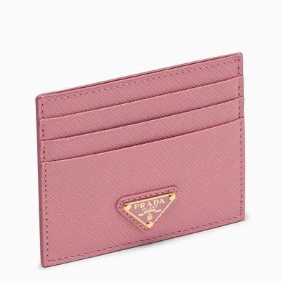 Prada Pink Card Holder In Saffiano