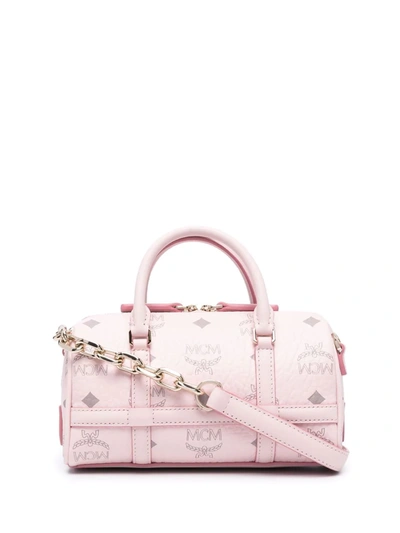 Mcm Mini Delmy Boston Vistos Crossbody Bag In Powder Pink