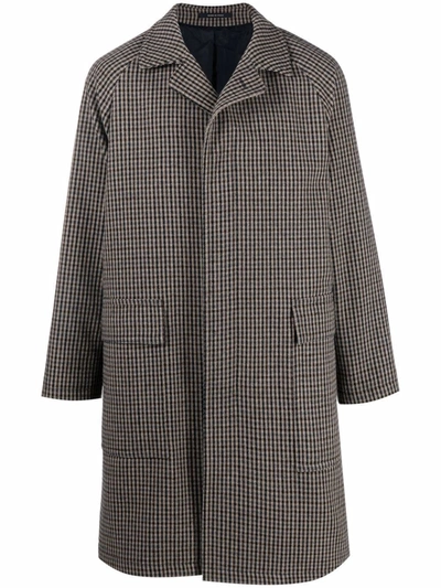 Tagliatore Brown Checked Single-breasted Coat