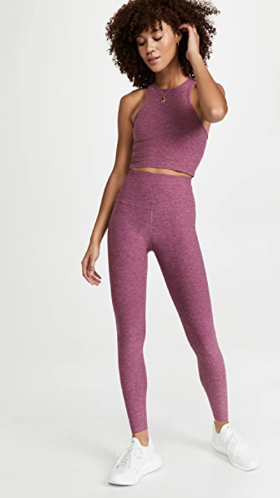 Beyond Yoga Studio Cropped Active Tank In Pale Plum