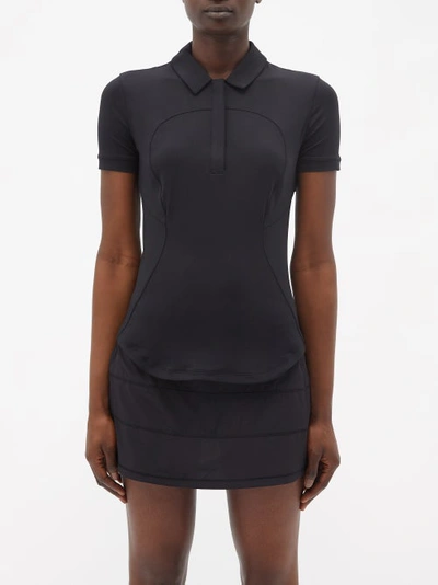 Lululemon Quick-drying Short Sleeve Polo Shirt In Black