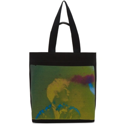 Dries Van Noten Black & Green Len Lye Edition Print Tote In 604  
