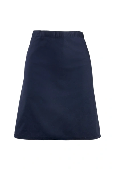 Premier Ladies/womens Mid-length Apron (pack Of 2) (navy) (one Size) In Blue
