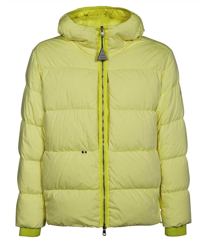 Moncler Paviot Padded Logo-patch Jacket In Light Yellow