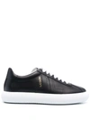 Lanvin Glen Leather Low-top Sneakers In Black