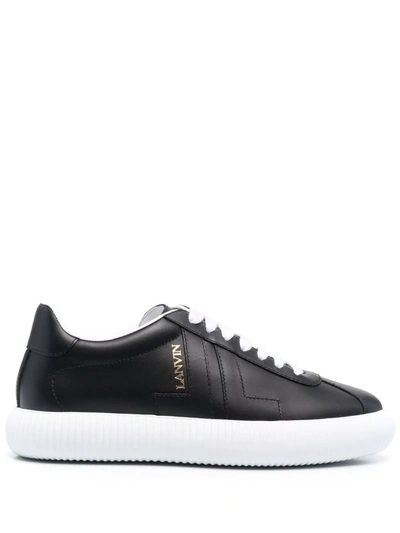 Lanvin Glen Leather Low-top Sneakers In Black