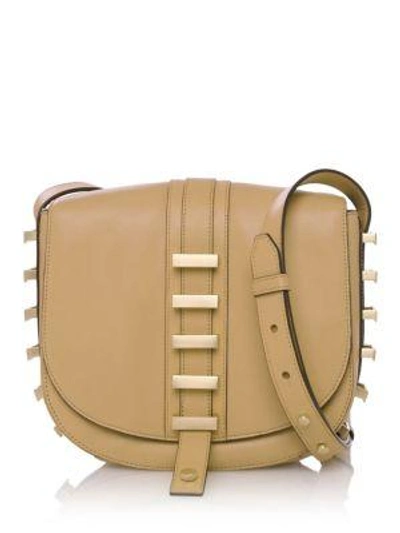 Luana Italy Sedgwick Small Leather Saddle Bag In Creme Brulee