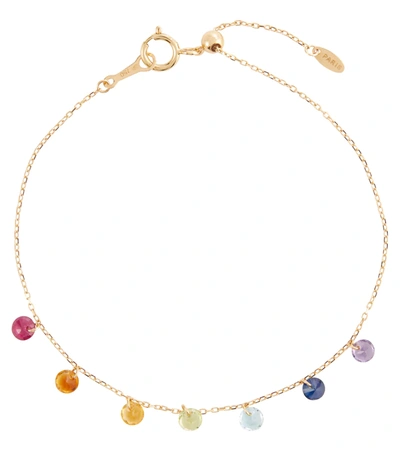 Persée 7 Chakras 18kt Gold Bracelet With Amethyst, Turquoise, Ruby, Citrine, Peridot And Sapphire In Multi