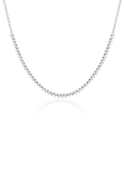 Ef Collection White Diamond Necklace In Metallic Gold