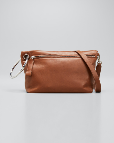 Dries Van Noten Men's Leather Crossbody Bag In Brown