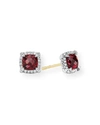 David Yurman Sterling Silver Chatelaine Garnet Stud Earrings With Diamonds - 100% Exclusive In Rhodalite Garnet